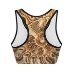 Ammonite Fossil Print Women's Sports Bra