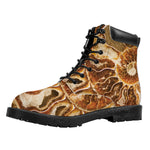 Ammonite Fossil Print Work Boots