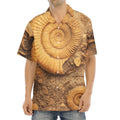 Ammonite Shell Fossil Print Aloha Shirt