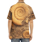 Ammonite Shell Fossil Print Aloha Shirt