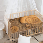 Ammonite Shell Fossil Print Baby Crib Sheet