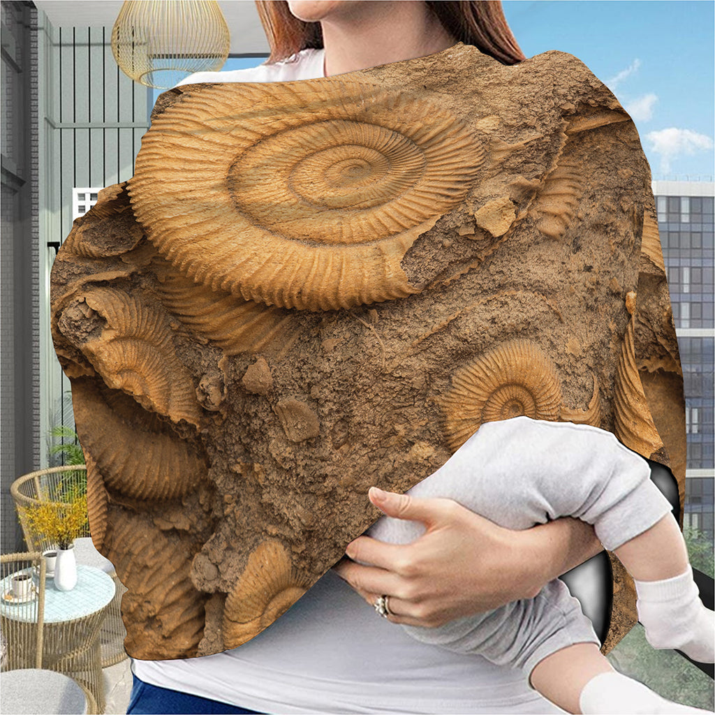 Ammonite Shell Fossil Print Baby Seat Cover