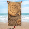 Ammonite Shell Fossil Print Beach Towel
