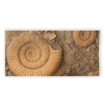 Ammonite Shell Fossil Print Beach Towel