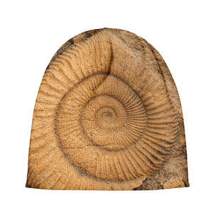 Ammonite Shell Fossil Print Beanie