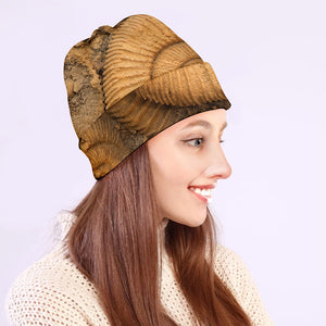 Ammonite Shell Fossil Print Beanie