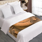 Ammonite Shell Fossil Print Bed Runner