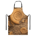 Ammonite Shell Fossil Print Bib Apron With Pocket