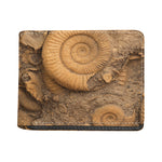 Ammonite Shell Fossil Print Bifold Wallet