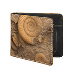 Ammonite Shell Fossil Print Bifold Wallet