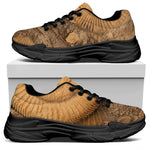 Ammonite Shell Fossil Print Black Chunky Shoes