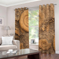 Ammonite Shell Fossil Print Dimout Grommet Curtains