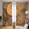 Ammonite Shell Fossil Print Dimout Pencil Pleat Curtains
