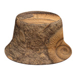 Ammonite Shell Fossil Print Bucket Hat