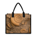 Ammonite Shell Fossil Print Canvas Tote Bag