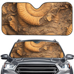 Ammonite Shell Fossil Print Car Windshield Sun Shade