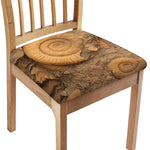Ammonite Shell Fossil Print Chair Cushion Cover