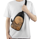 Ammonite Shell Fossil Print Chest Bag