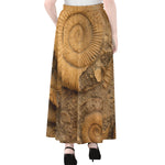 Ammonite Shell Fossil Print Chiffon Maxi Skirt
