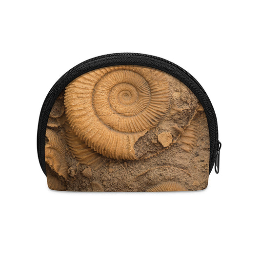 Ammonite Shell Fossil Print Coin Purse