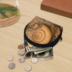Ammonite Shell Fossil Print Coin Purse