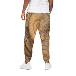 Ammonite Shell Fossil Print Cotton Pants