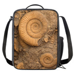 Ammonite Shell Fossil Print Crossbody Lunch Bag