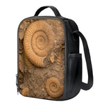 Ammonite Shell Fossil Print Crossbody Lunch Bag