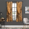 Ammonite Shell Fossil Print Grommet Curtain Panels