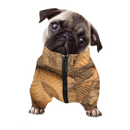 Ammonite Shell Fossil Print Dog Zip Up Jacket