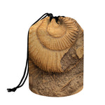 Ammonite Shell Fossil Print Drawstring Makeup Bag