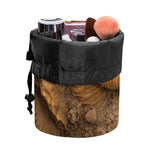Ammonite Shell Fossil Print Drawstring Makeup Bag