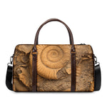 Ammonite Shell Fossil Print Duffle Bag