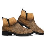 Ammonite Shell Fossil Print Flat Ankle Boots