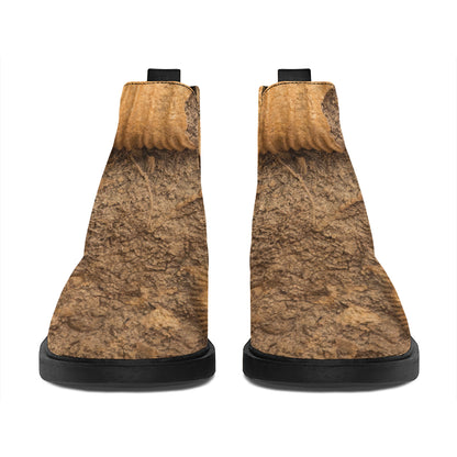 Ammonite Shell Fossil Print Flat Ankle Boots