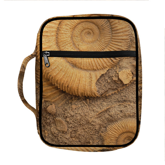 Ammonite Shell Fossil Print Front Pocket Bible Bag