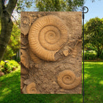 Ammonite Shell Fossil Print Garden Flag