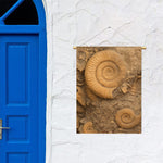 Ammonite Shell Fossil Print Garden Flag