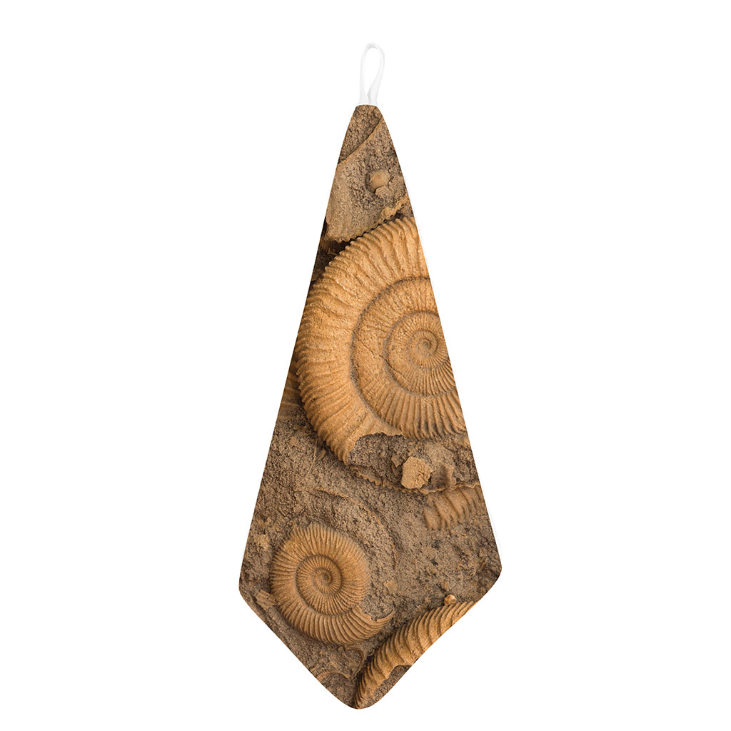 Ammonite Shell Fossil Print Hand Towel