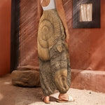 Ammonite Shell Fossil Print Harem Pants