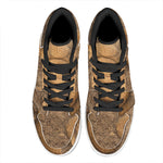 Ammonite Shell Fossil Print High Top Leather Sneakers