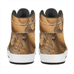 Ammonite Shell Fossil Print High Top Leather Sneakers