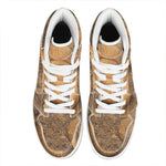 Ammonite Shell Fossil Print High Top Leather Sneakers