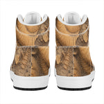 Ammonite Shell Fossil Print High Top Leather Sneakers
