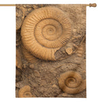 Ammonite Shell Fossil Print House Flag