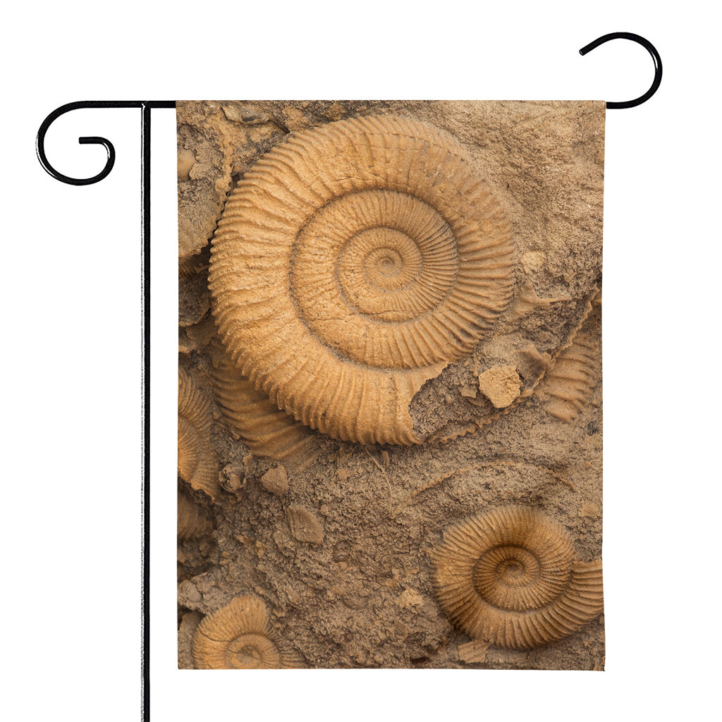 Ammonite Shell Fossil Print House Flag