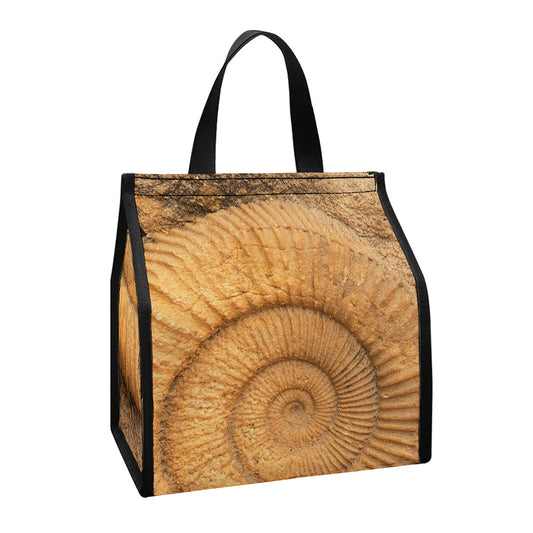 Ammonite Shell Fossil Print Insulated Lunch Tote