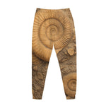 Ammonite Shell Fossil Print Jogger Pants