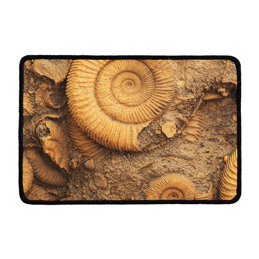 Ammonite Shell Fossil Print Kitchen Mat
