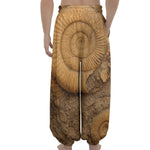 Ammonite Shell Fossil Print Lantern Pants